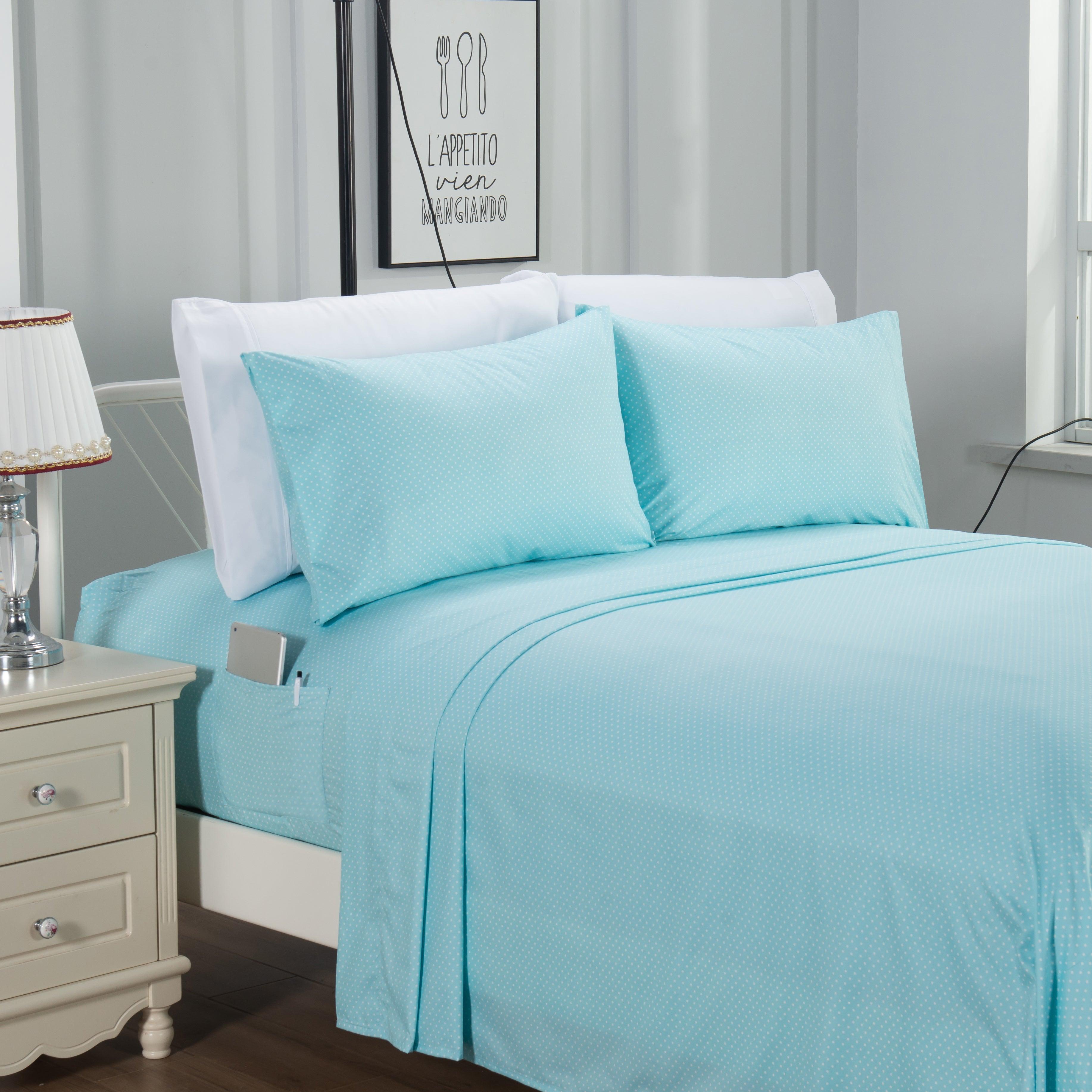 6-Piece Polka Dot Printed Sheet Set - Soft as a Hotel Premium Quality