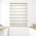 Corded Zebra Blinds, Dual Layer Window Treatments Sheer Light Control