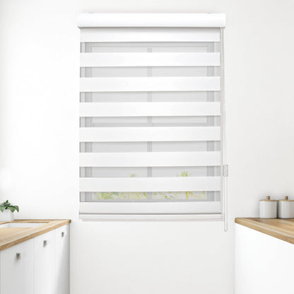 Elegant Comfort Corded Zebra Blinds, Dual Layer Window Treatments Sheer Light Control