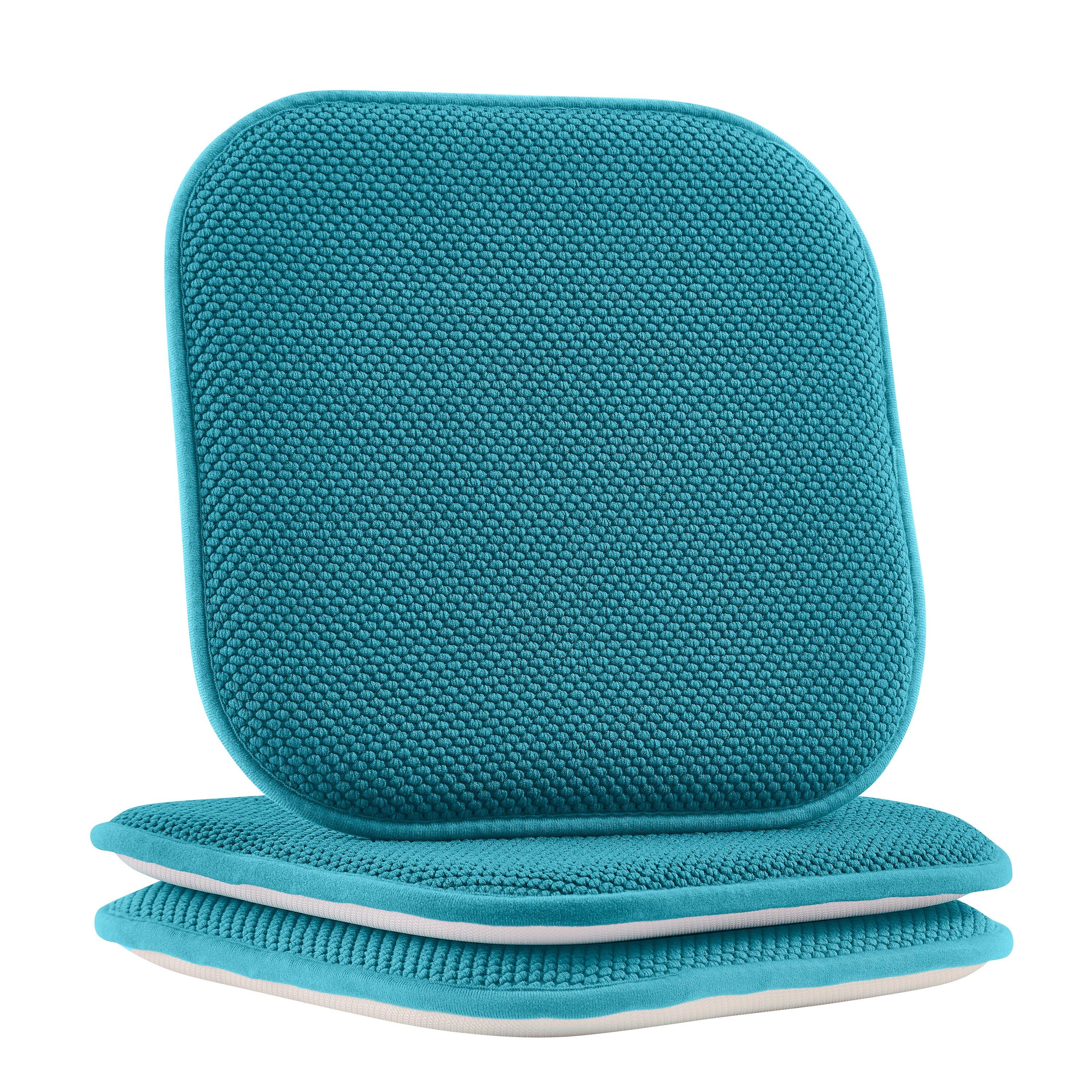2-Pack Textured Chair Cushion Covers - Skid-Proof Rubber Backing