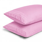 Set of 2 Pillowcases- 3 Line Embroidery