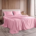 Fine 4-Piece Silky Satin Sheet Set, Bright Shades