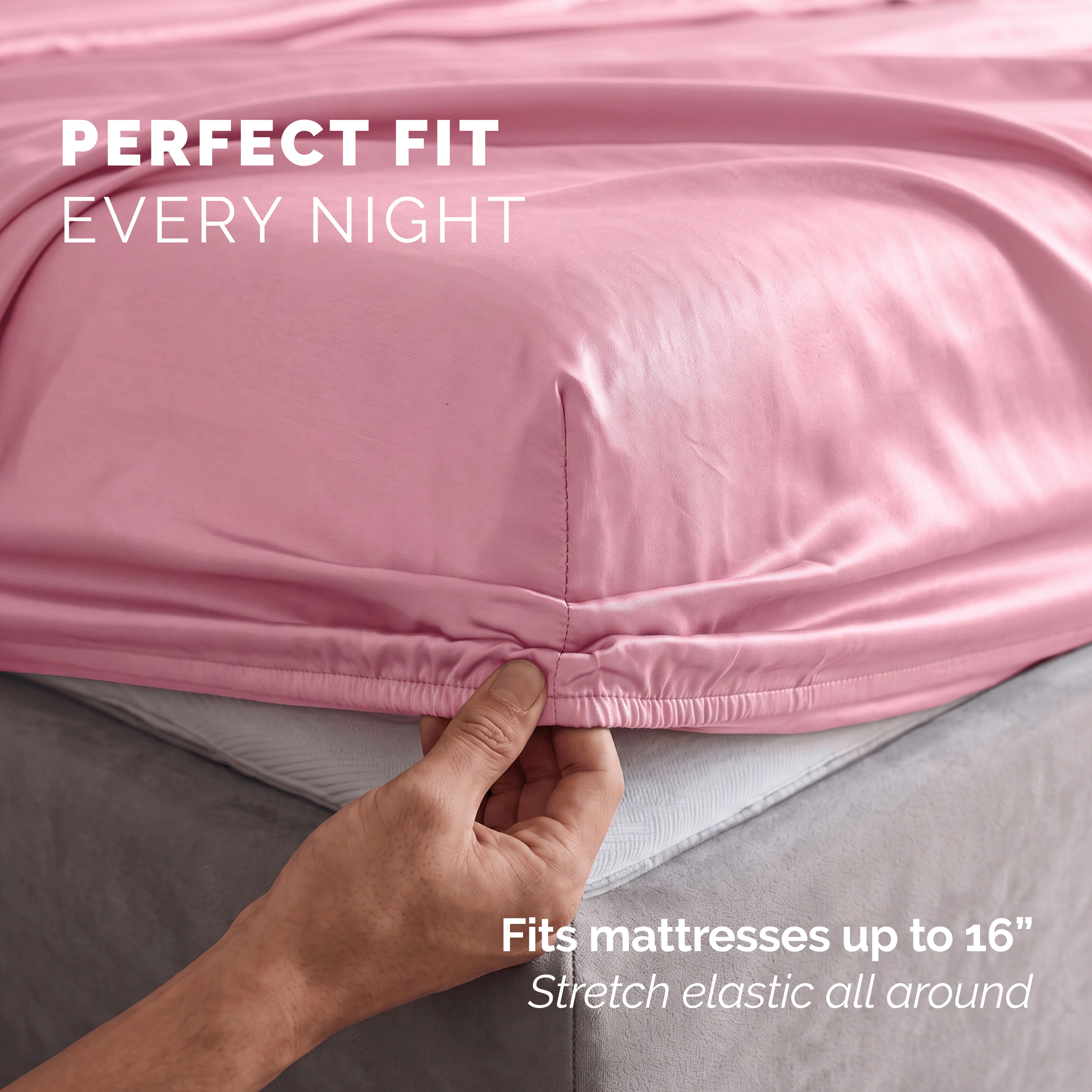 Fine 4-Piece Silky Satin Sheet Set, Bright Shades
