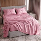 Fine 4-Piece Silky Satin Sheet Set, Bright Shades