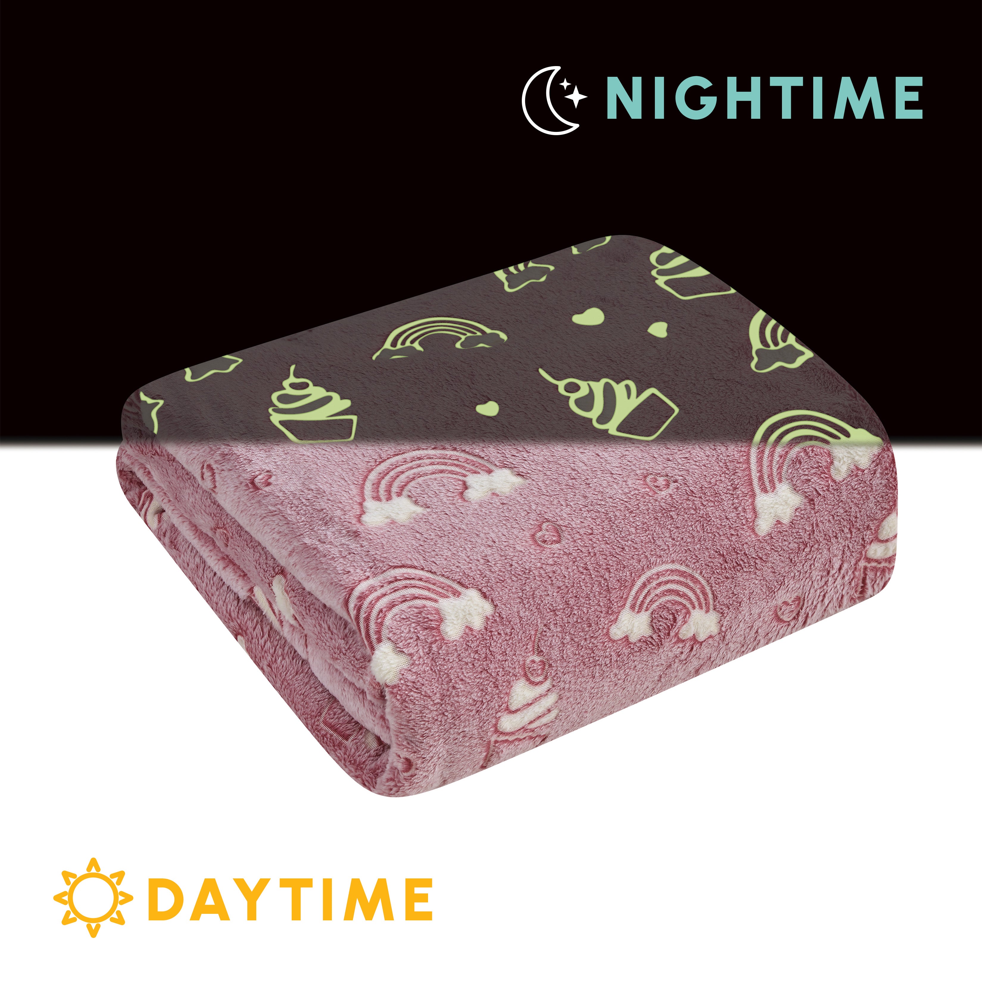 Glow In the Dark 50" x 60" Throw Blanket - Velvety Feel, 50 X 60 inches
