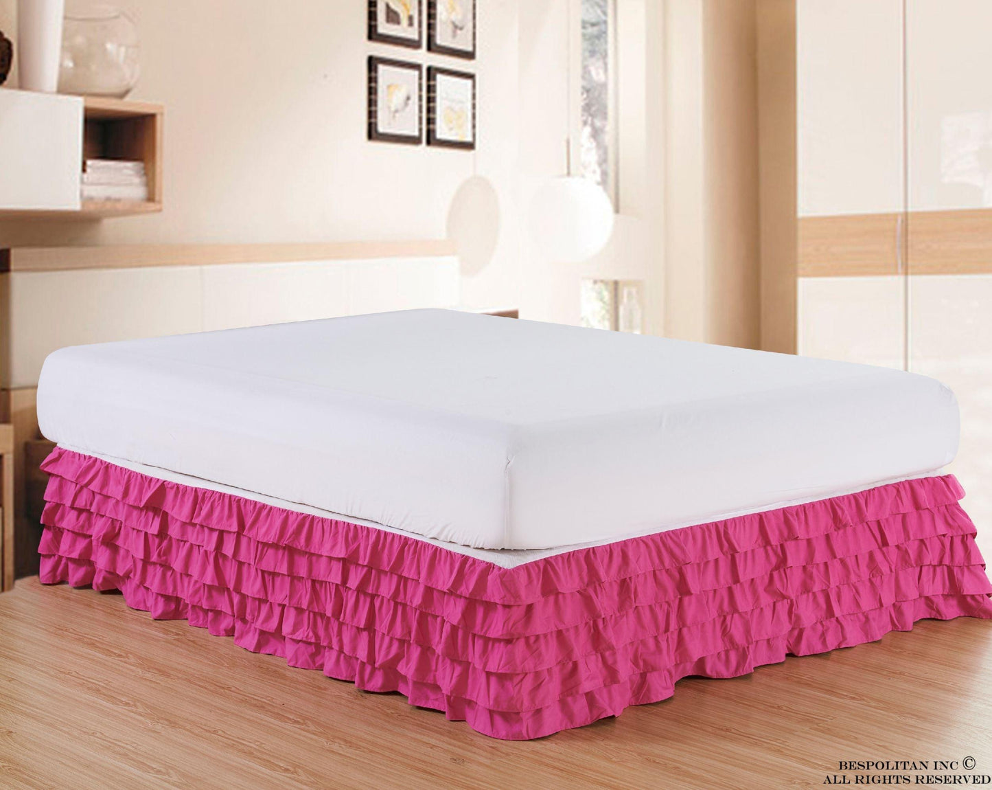 Elegant Comfort Multi-Ruffle Bed Skirt - 15 inch Drop - Classy Bed skirt