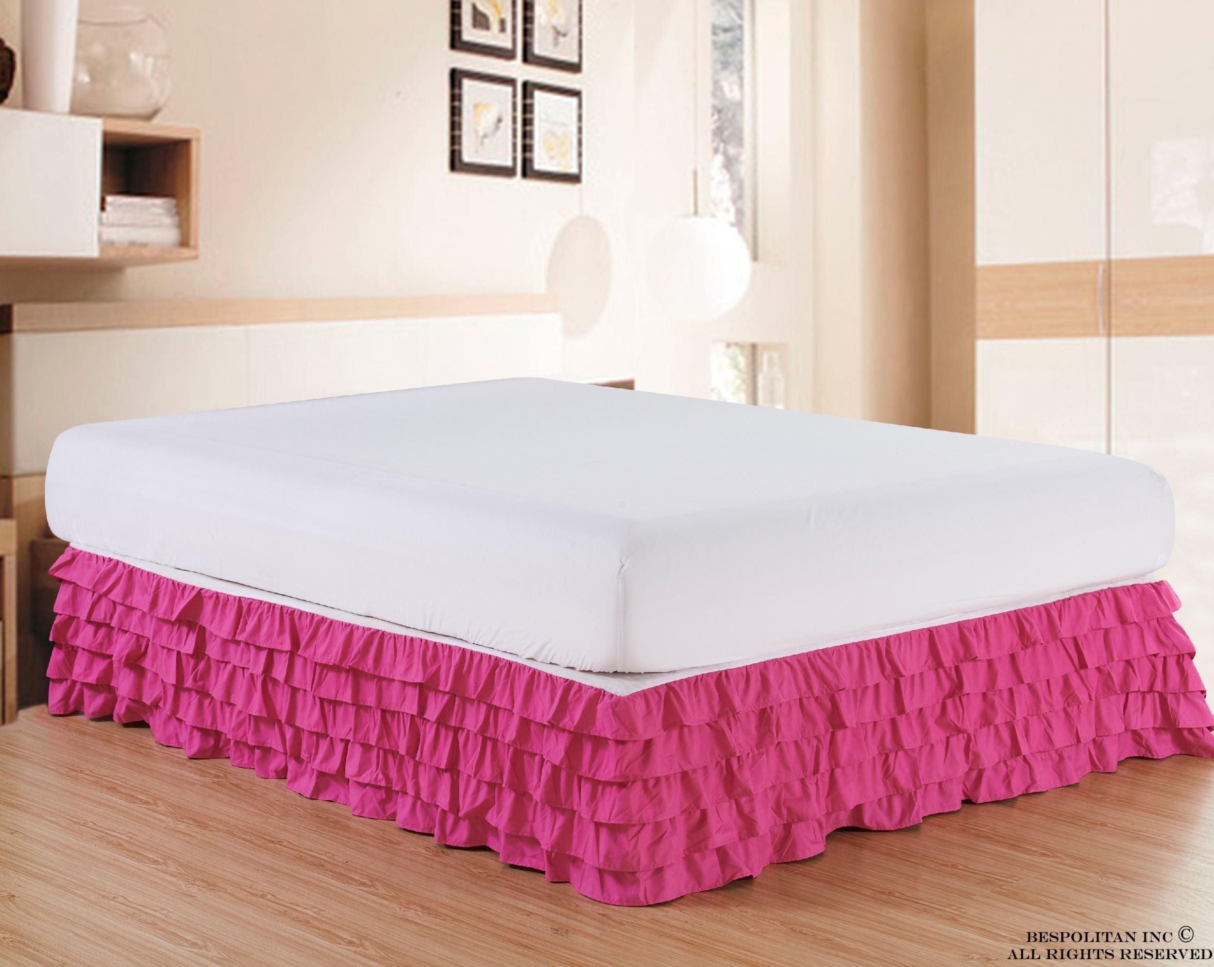 1-Piece Multi-Ruffle Bed Skirt - 15 inch Drop - Classy Bed skirt