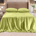 Fine 4-Piece Silky Satin Sheet Set, Bright Shades