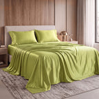 Fine 4-Piece Silky Satin Sheet Set, Bright Shades