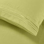 Essential Solid 3 Line Embroidery - Soft as a Hotel Premium Quality, 4-Piece Sheet Set, Bright Shades