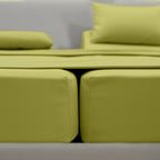 Essential Solid 3 Line Embroidery - Soft as a Hotel Premium Quality, 4-Piece Sheet Set, Bright Shades