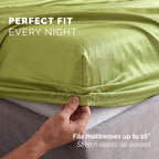 Fine 4-Piece Silky Satin Sheet Set, Bright Shades