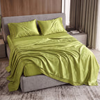 Fine 4-Piece Silky Satin Sheet Set, Bright Shades