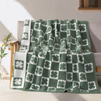 50" x 70"  Ultra Soft Checkered Knitted Throw Blanket