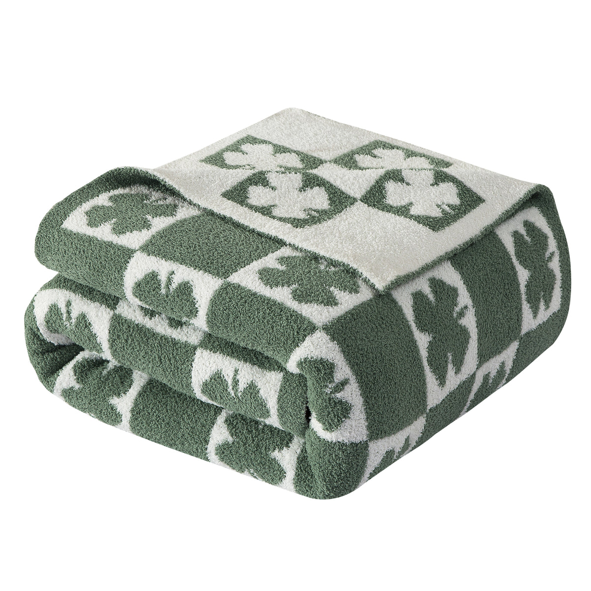50" x 70"  Ultra Soft Checkered Knitted Throw Blanket