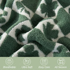 50" x 70"  Ultra Soft Checkered Knitted Throw Blanket