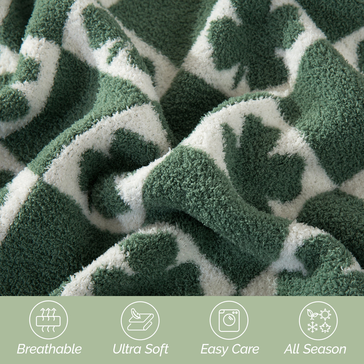 50" x 70"  Ultra Soft Checkered Knitted Throw Blanket