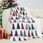 Christmas Sherpa Throw with Flannel Fleece - 50 x 60 inches