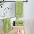 4-Pack Turkish Cotton Three Line Popcorn Hand Towel Set, 16 x 28 inch