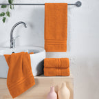 4-Pack Turkish Cotton Three Line Popcorn Hand Towel Set, 16 x 28 inch