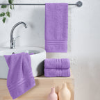 4-Pack Turkish Cotton Three Line Popcorn Hand Towel Set, 16 x 28 inch