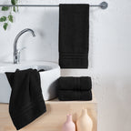 4-Pack Turkish Cotton Three Line Popcorn Hand Towel Set, 16 x 28 inch