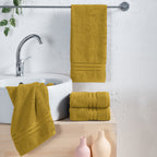 4-Pack Turkish Cotton Three Line Popcorn Hand Towel Set, 16 x 28 inch