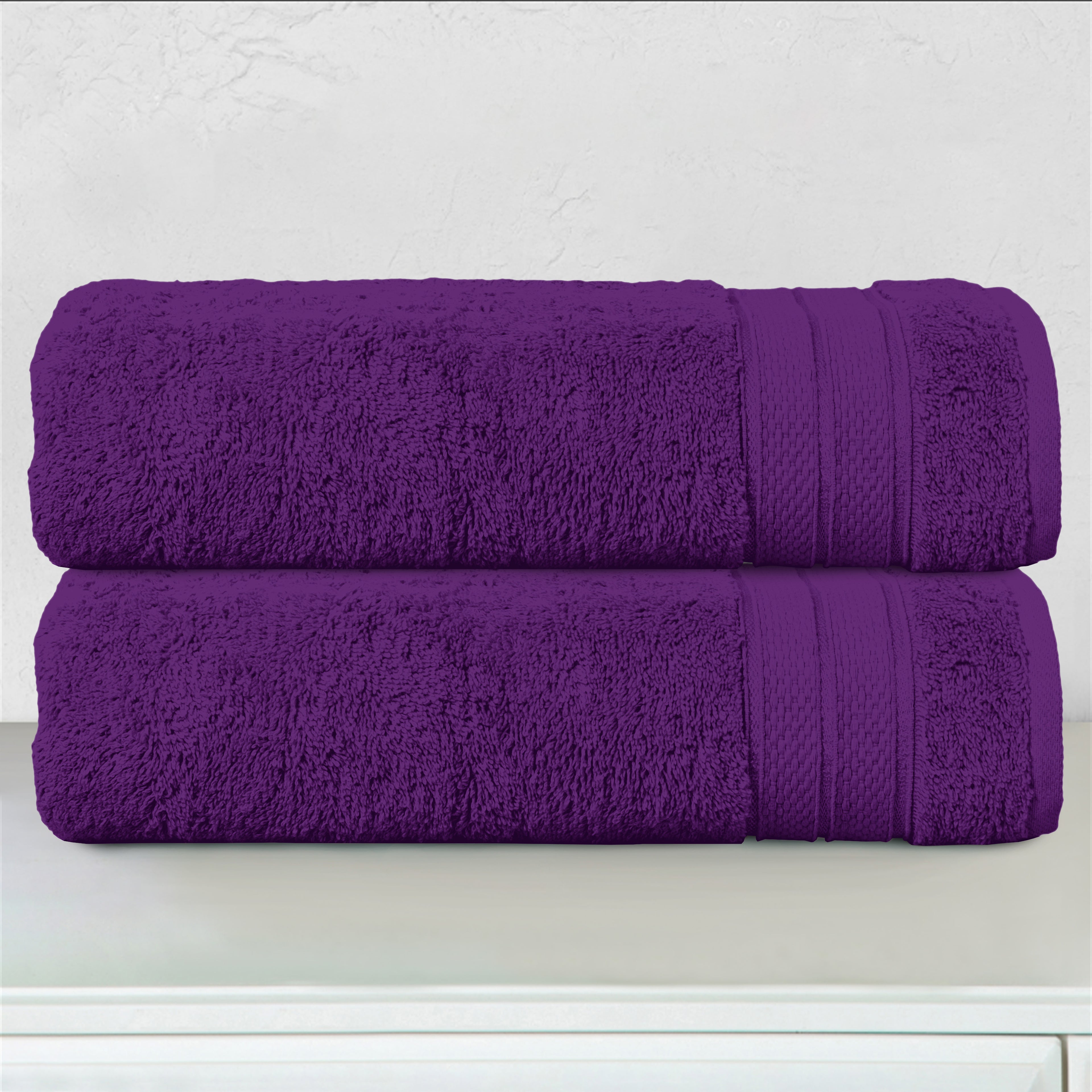 2-Pack Turkish Cotton Three Line Popcorn Bath Towel Set, 27 x 54 inch
