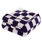 50" x 70"  Ultra Soft Checkered Knitted Throw Blanket