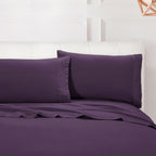 Essential 4-Piece 3-Line Embroidery Sheet Set, Soft as a Hotel Premium Quality,  Moody Shades