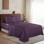 Extra deep 18-24 Inch Pocket 3 Line Embroidery, 4-Piece Sheet Set, Moody Shades