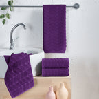 4-Pack Premium Turkish Cotton Braided Hand Towel Set, 16 x 28 inch
