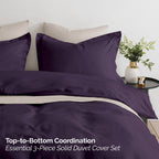 Essential 3-Piece Solid Duvet Cover Set