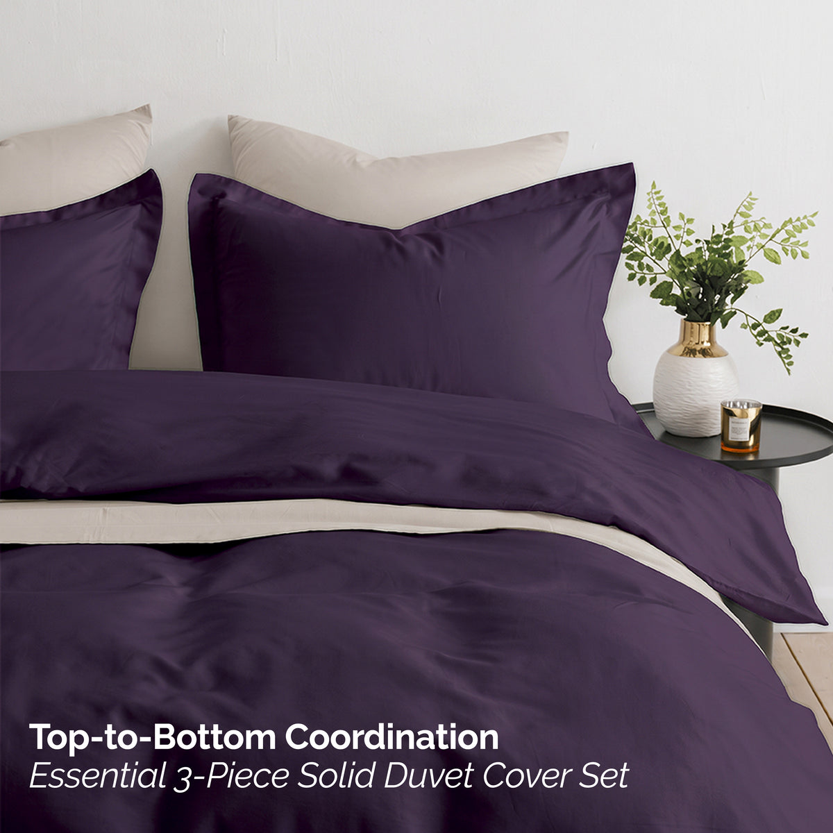 Essential 3-Piece Solid Duvet Cover Set