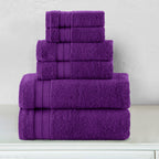 6-Piece Turkish Cotton Three Line Popcorn Towel Set, 2 Washcloths, 2 Hand Towels and 2 Bath Towels
