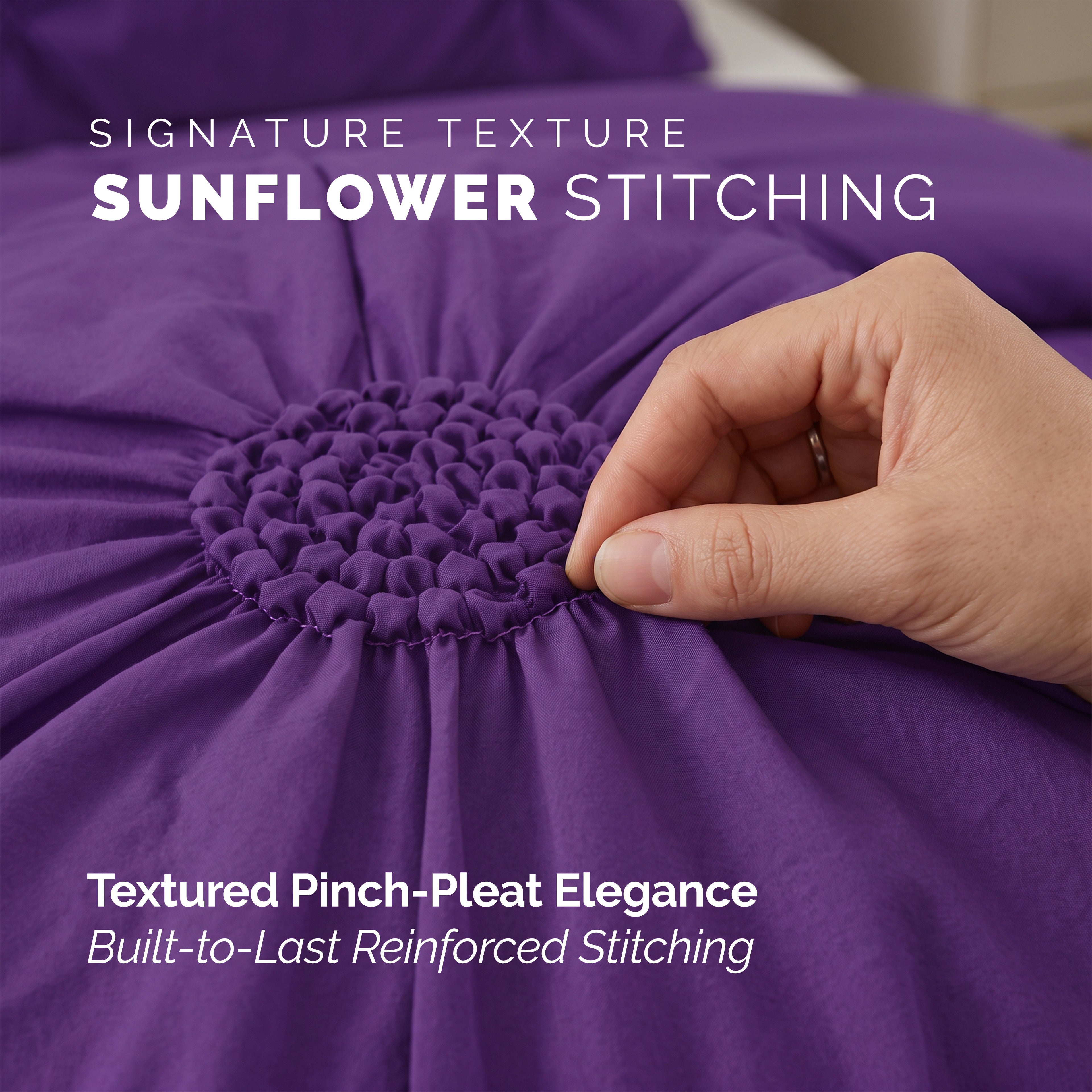 10-Piece Sunflower Comforter Set - Includes 4-Piece Sheet Set with Double Sided Storage Pockets