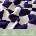 50" x 70"  Ultra Soft Checkered Knitted Throw Blanket