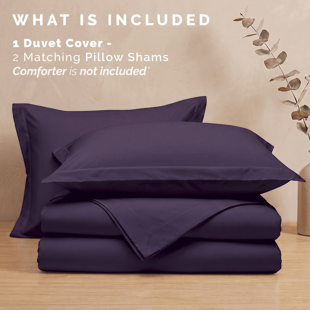 Essential 3-Piece Solid Duvet Cover Set