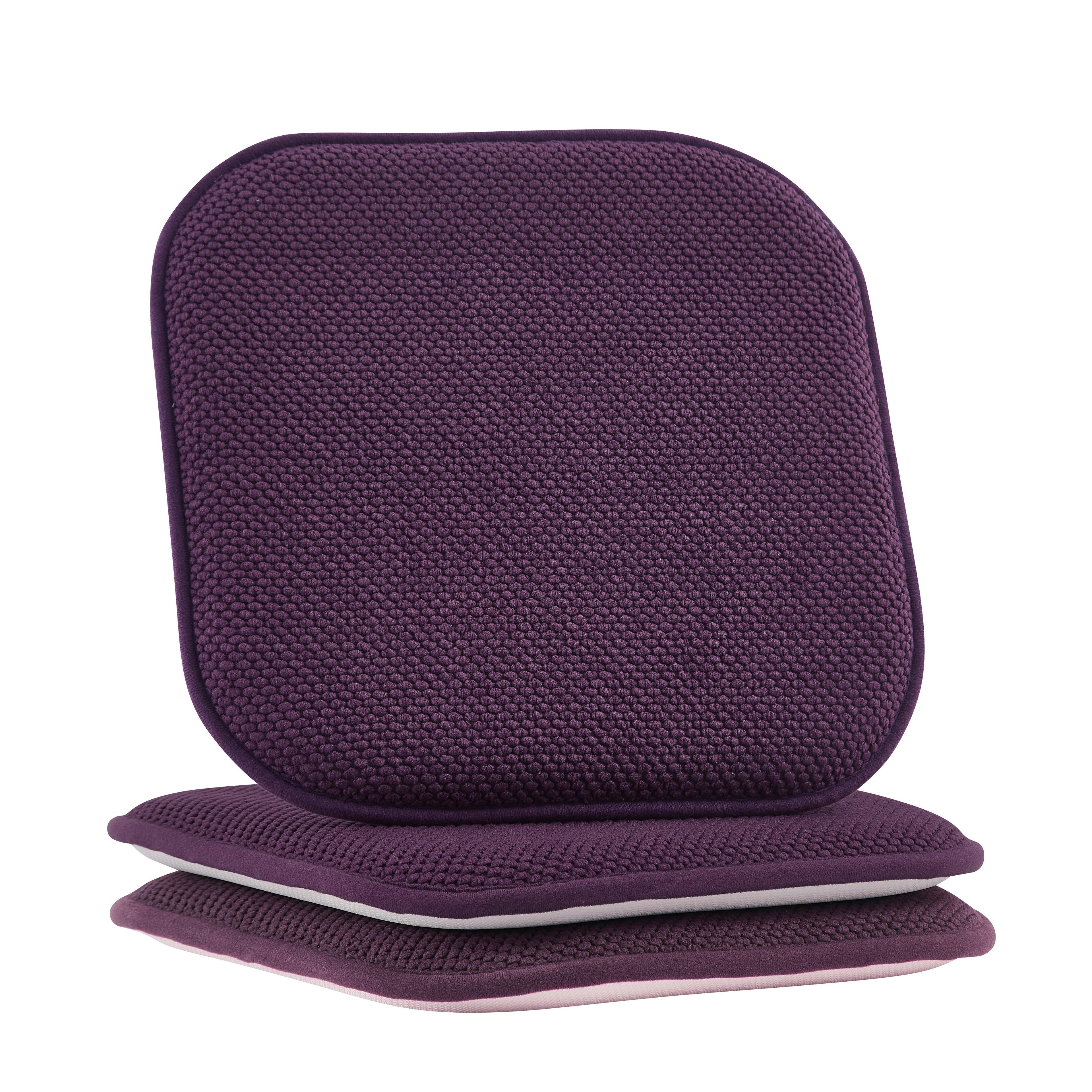 2-Pack Textured Chair Cushion Covers - Skid-Proof Rubber Backing