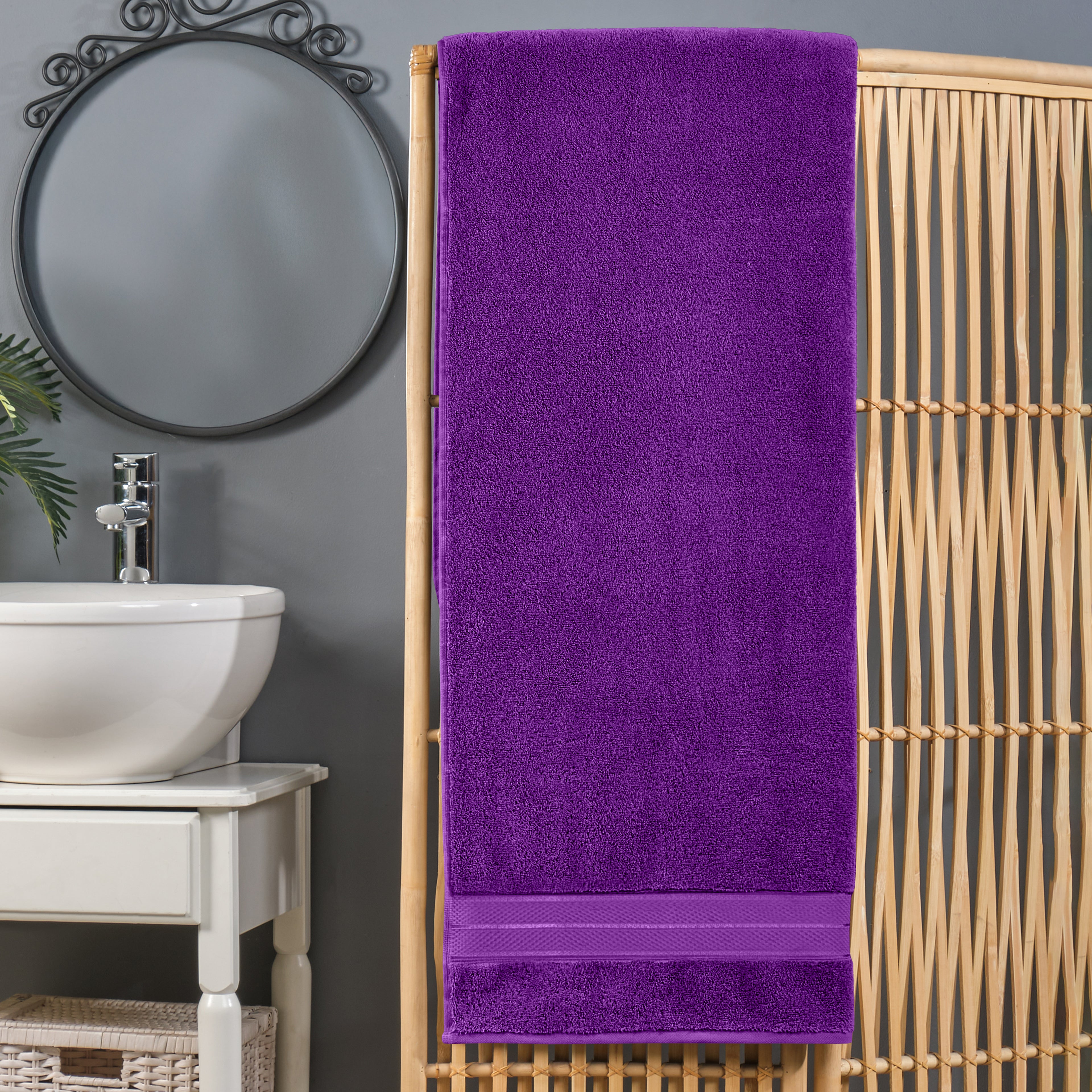 1-Piece Premium Turkish Cotton Three Line Popcorn Oversized Bath Sheet Towel 40 x 80 Inch