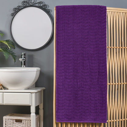 Elegant Comfort 1-Piece Premium Turkish Cotton Braided Oversized Bath Sheet Towel 40 x 80 Inch