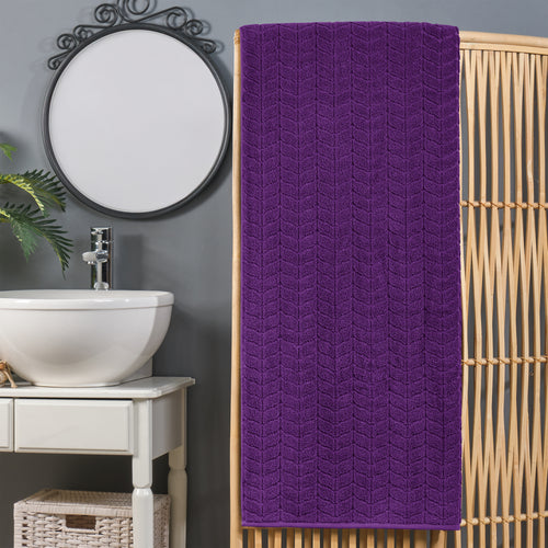 1-Piece Premium Turkish Cotton Braided Oversized Bath Sheet Towel 40 x 80 Inch