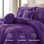 10-Piece Sunflower Comforter Set - Includes 4-Piece Sheet Set with Double Sided Storage Pockets