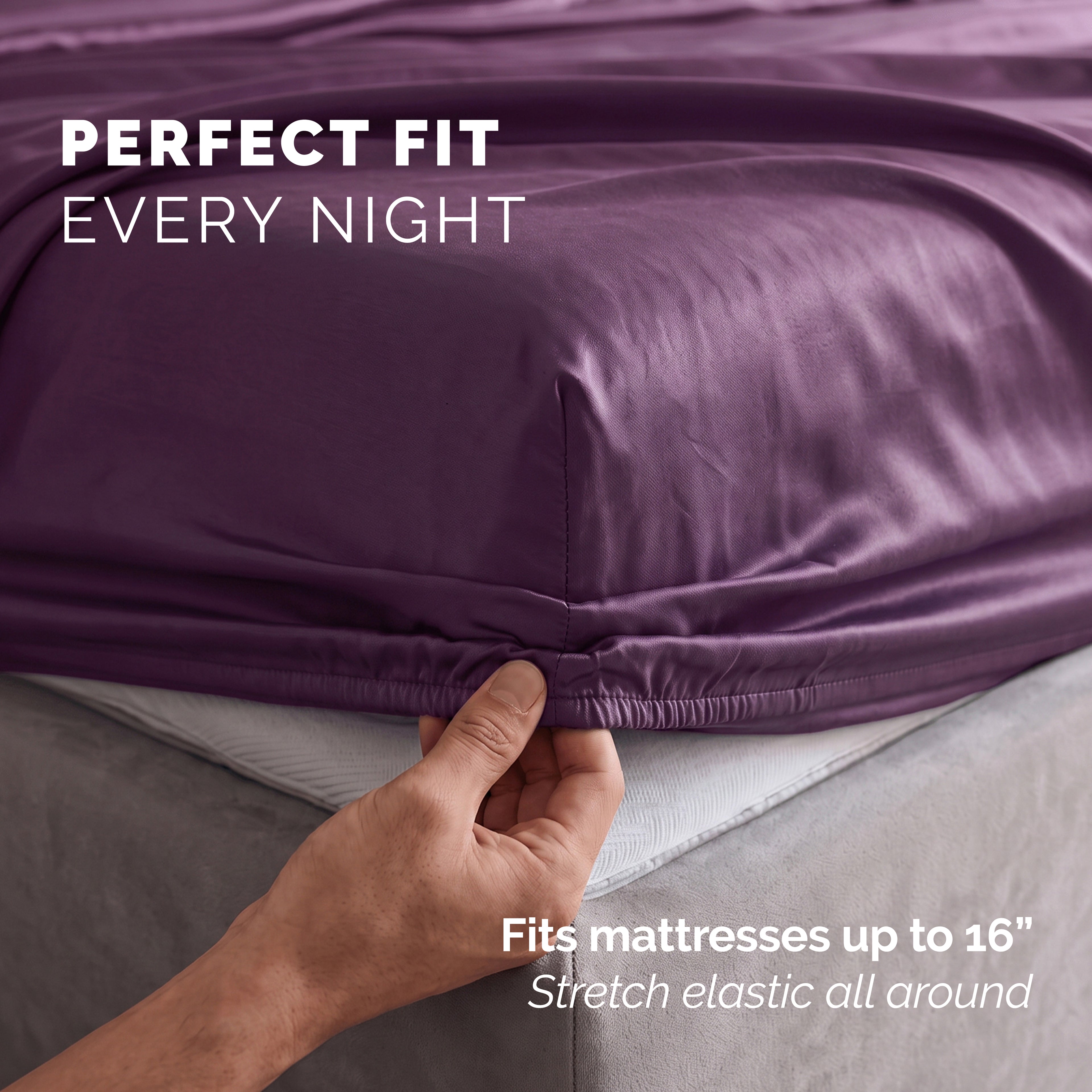 Fine 4-Piece Silky Satin Sheet Set, Moody Shades