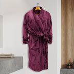 Men Shawl Collar Velvet Fleece Long Bathrobe