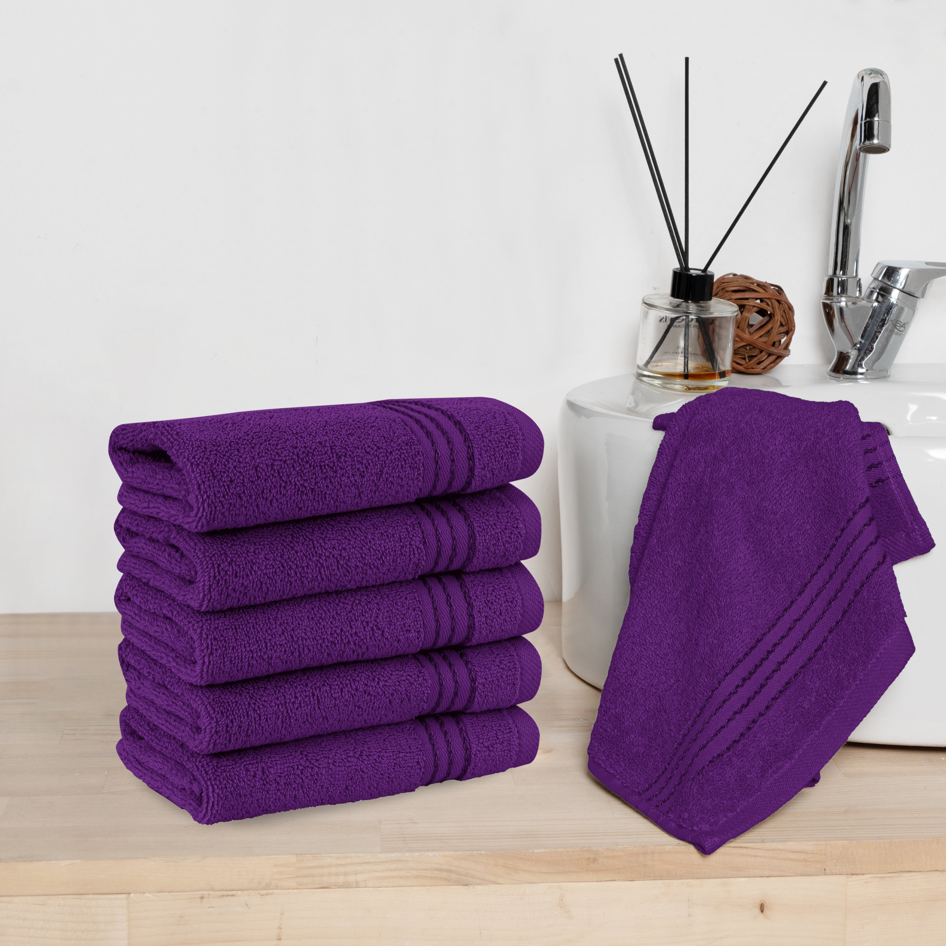 6-Pack Premium Turkish Cotton Washcloths Set, 13 x 13 inch
