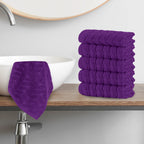 6-Pack Premium Turkish Cotton Braided Washcloths Set, 13 x 13 inch