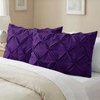 Set of 2 Pinch Pleated Pintuck Pillow Shams - Luxury and Silky Soft