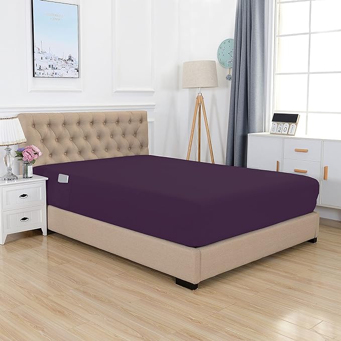 Extra Deep 18"-21" Single Fitted Sheet for High Mattress - All Around Elastic with Straps