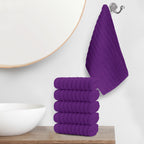 6-Pack Premium Turkish Cotton Corduroy Stripe Washcloths Set, 13 x 13 inch